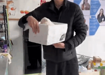 M1110024 I found a little white dog in the snow, and to my surprise, it was sick