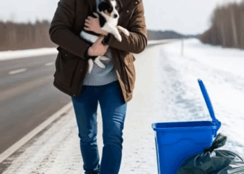 M0501020 Kindhearted Truck Driver Rescues Puppy Abandoned in the Snow part2