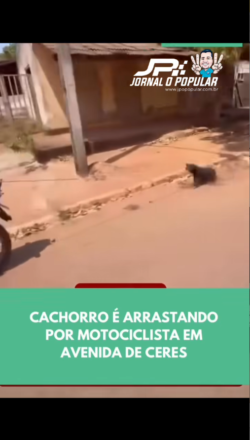 M3010021_ CRIME DE MAUS-TRATOS Em Goiás, um motociclista foi flagrado arrastando um cachorro preso por uma corda na Avenida Be_part2