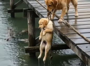 M1612014_Retiver Dog And Man Try to save The Puppy #animalsrescue #shorts #rescue #AI Wild Animals Rescue_part2