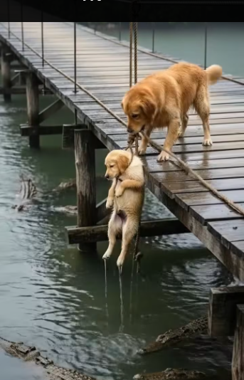 M1612014_Retiver Dog And Man Try to save The Puppy #animalsrescue #shorts #rescue #AI Wild Animals Rescue_part2